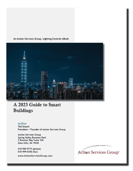 A 2023 Guide to Smart Buildings - Upright eBook Cover